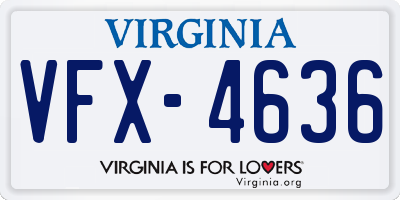 VA license plate VFX4636