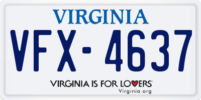 VA license plate VFX4637