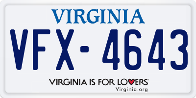 VA license plate VFX4643
