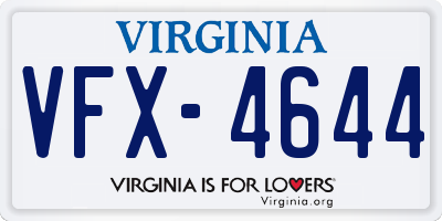 VA license plate VFX4644