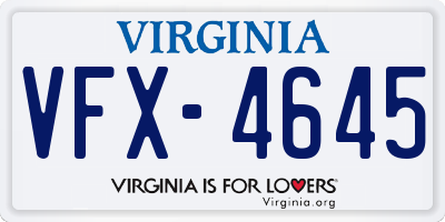 VA license plate VFX4645