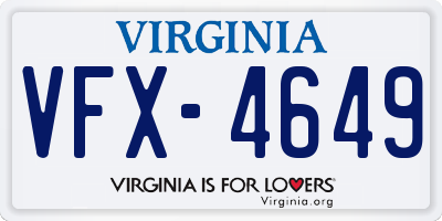 VA license plate VFX4649