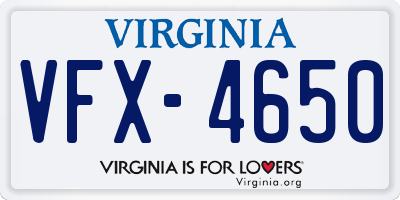 VA license plate VFX4650