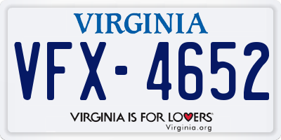 VA license plate VFX4652