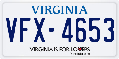 VA license plate VFX4653