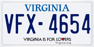 VA license plate VFX4654