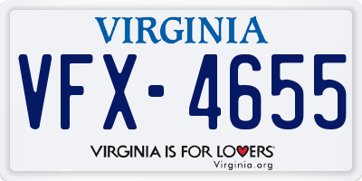 VA license plate VFX4655
