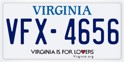VA license plate VFX4656