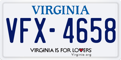VA license plate VFX4658