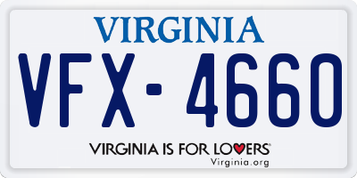 VA license plate VFX4660