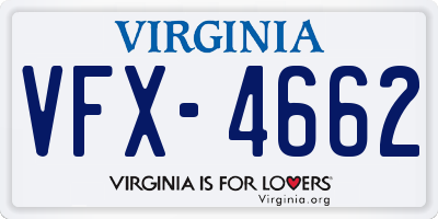 VA license plate VFX4662