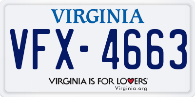 VA license plate VFX4663