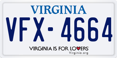 VA license plate VFX4664