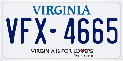 VA license plate VFX4665