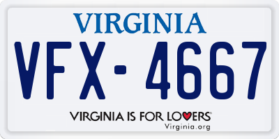 VA license plate VFX4667