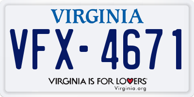 VA license plate VFX4671
