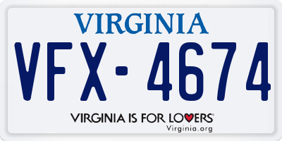 VA license plate VFX4674