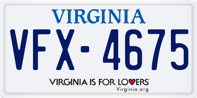 VA license plate VFX4675