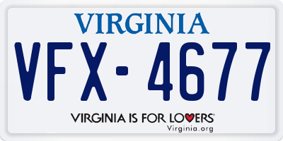VA license plate VFX4677