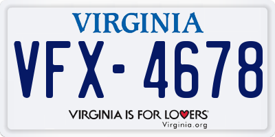 VA license plate VFX4678