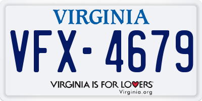 VA license plate VFX4679