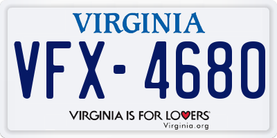 VA license plate VFX4680