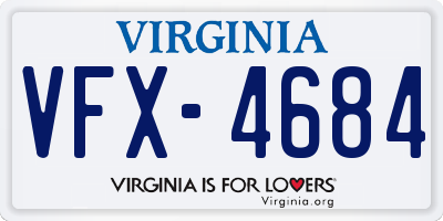 VA license plate VFX4684