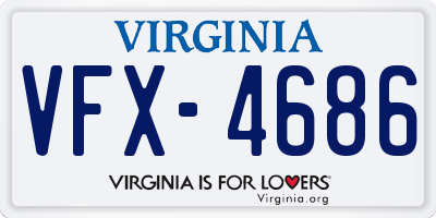 VA license plate VFX4686