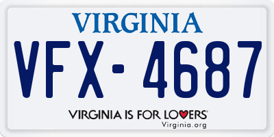 VA license plate VFX4687