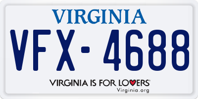 VA license plate VFX4688