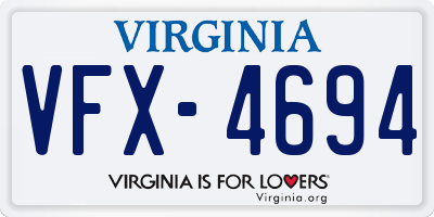VA license plate VFX4694
