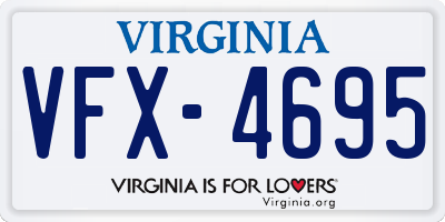 VA license plate VFX4695