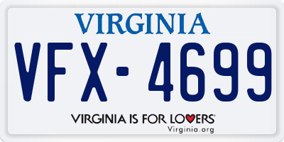 VA license plate VFX4699
