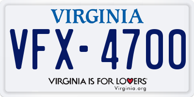 VA license plate VFX4700