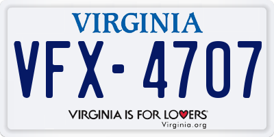 VA license plate VFX4707
