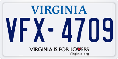 VA license plate VFX4709