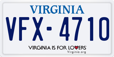 VA license plate VFX4710