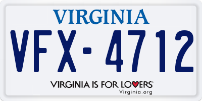 VA license plate VFX4712
