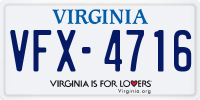 VA license plate VFX4716