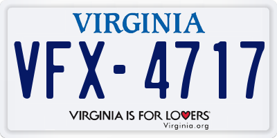 VA license plate VFX4717