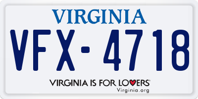 VA license plate VFX4718