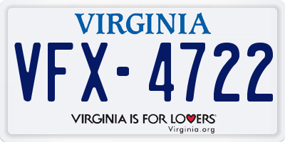 VA license plate VFX4722