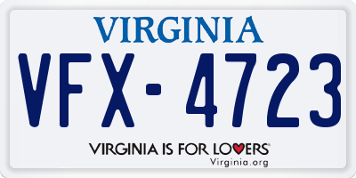 VA license plate VFX4723