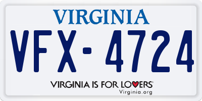 VA license plate VFX4724