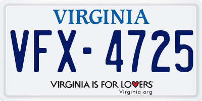 VA license plate VFX4725