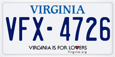 VA license plate VFX4726