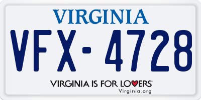 VA license plate VFX4728