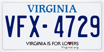 VA license plate VFX4729