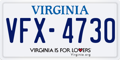 VA license plate VFX4730