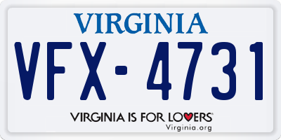 VA license plate VFX4731
